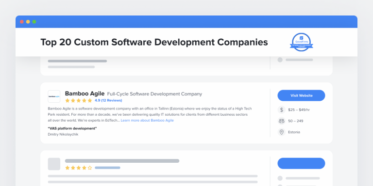 Top Software Developers by Goodfirms