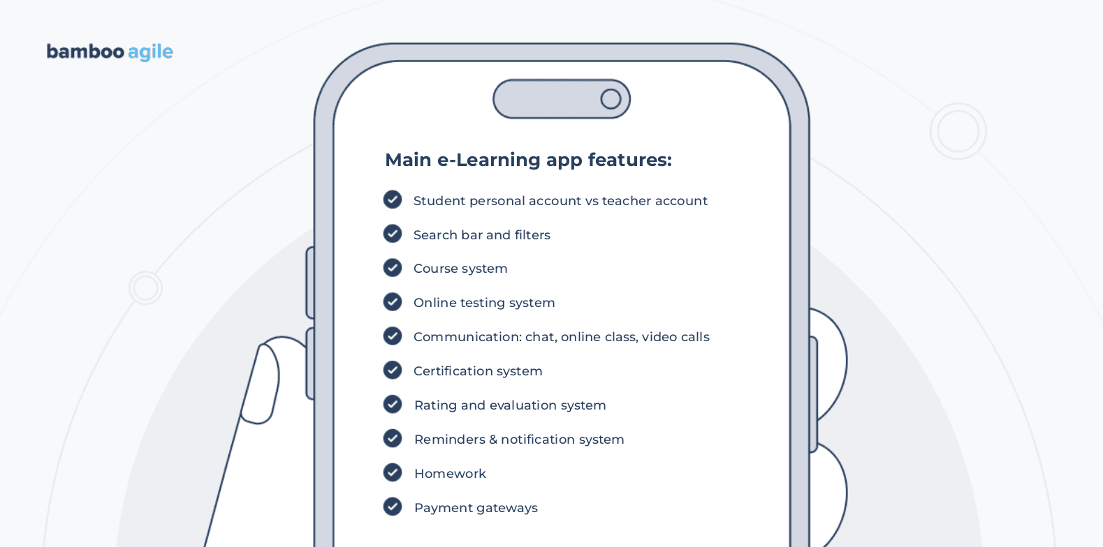 Main e-Learning app features