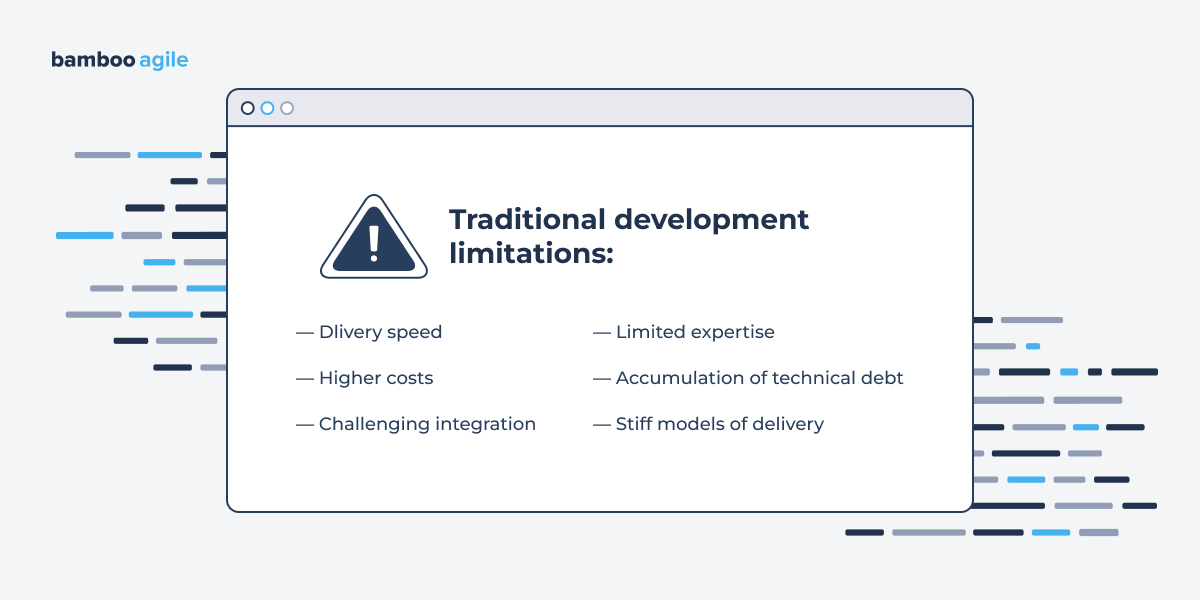 Traditional development limitations