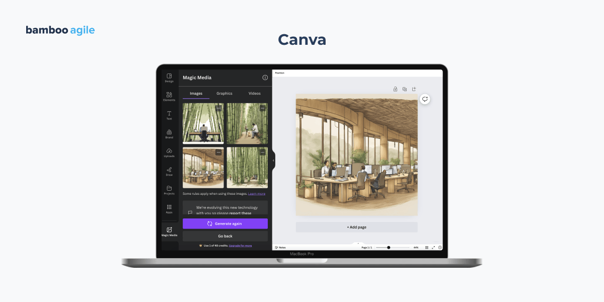 Example of AI integration: Canva