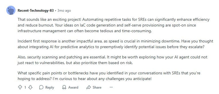 AI for automation of repetitive tasks to reduce engineer burnout