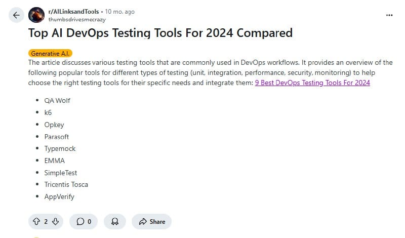Top AI DevOps Testing Tools 2024