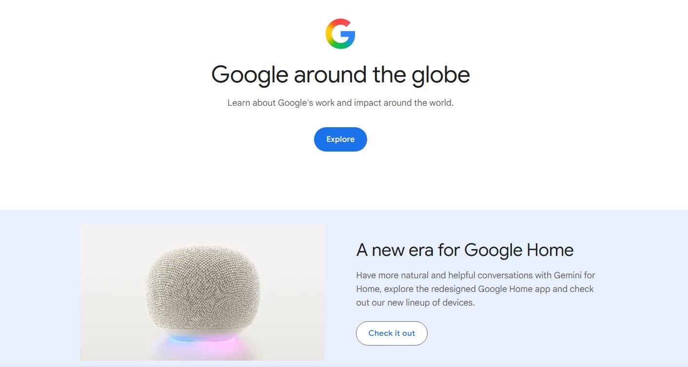 Google website banner featuring the Google logo