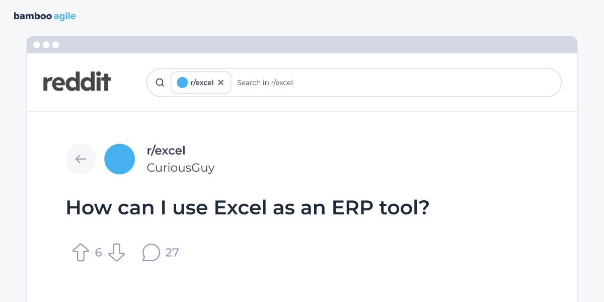 Microsoft Excel as an ERP tool