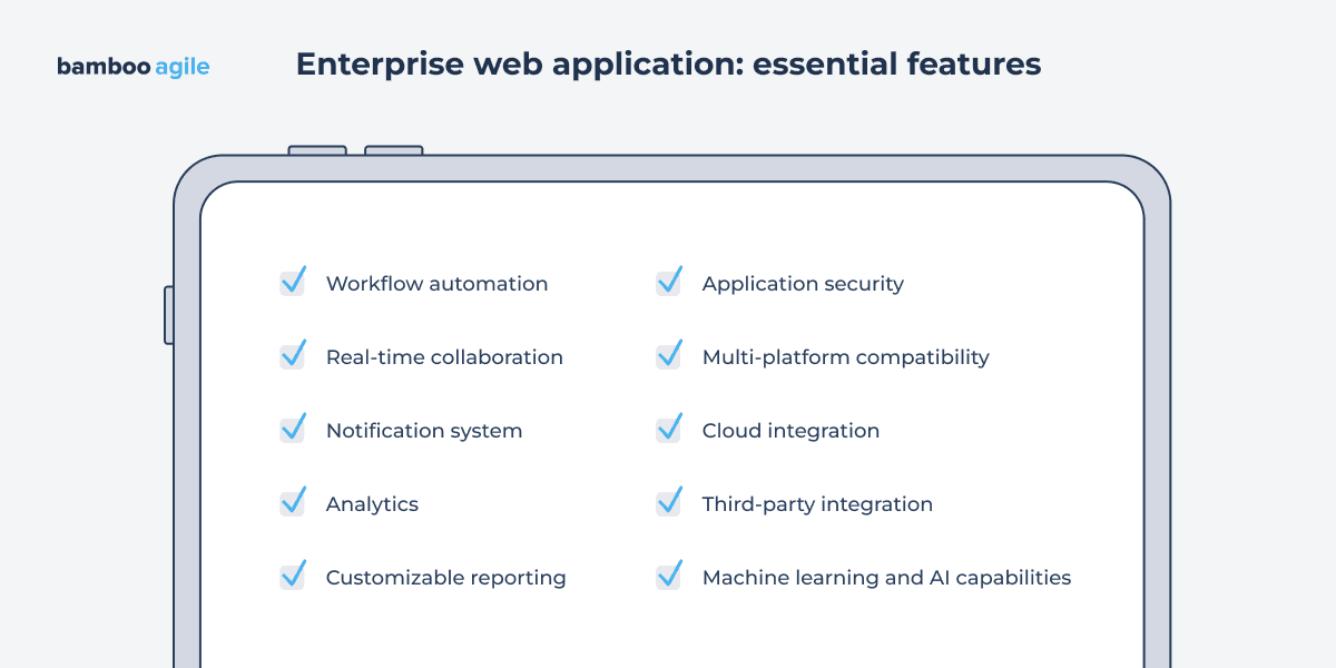 Enterprise web application: essential features