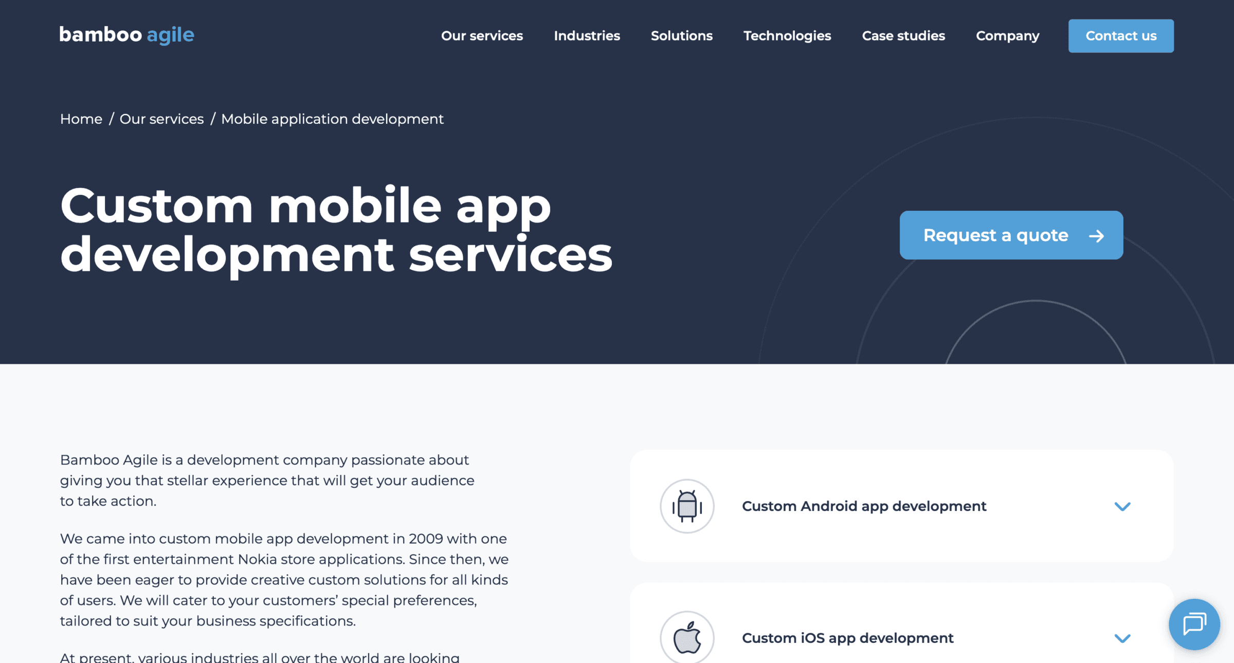 Bamboo Agile mobile app services